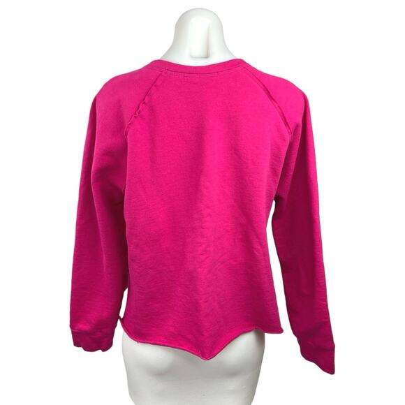 Terez Women's Pink Pullover Long Sleeve Crew Neck Sweatshirt Sweater Top Size S - Picture 2 of 3